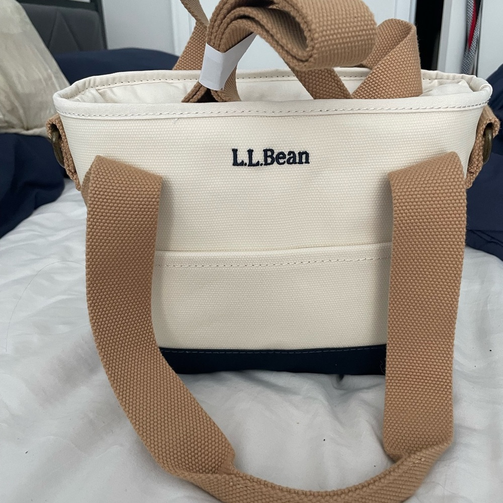 L.L. Bean Cream and Tan Tote Bag